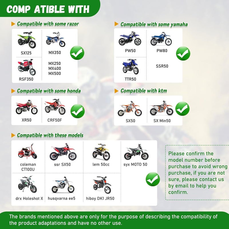 JKLESA Dirt Bike Training Wheels 50cc, Compatible with razor SX125 MX125 MX250 MX350, yamaha PW50 SSR50 TTR50, honda XR50, CRF50F, Fit for All Kinds of 50cc Motorcycles, Dirt Bikes and Some Electric Bikes - Image 2